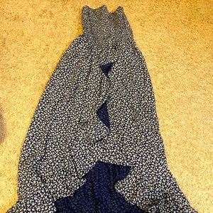 Hollister blue maxi dress with white flowers